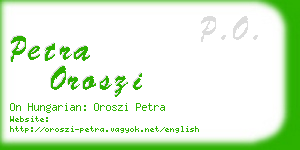 petra oroszi business card